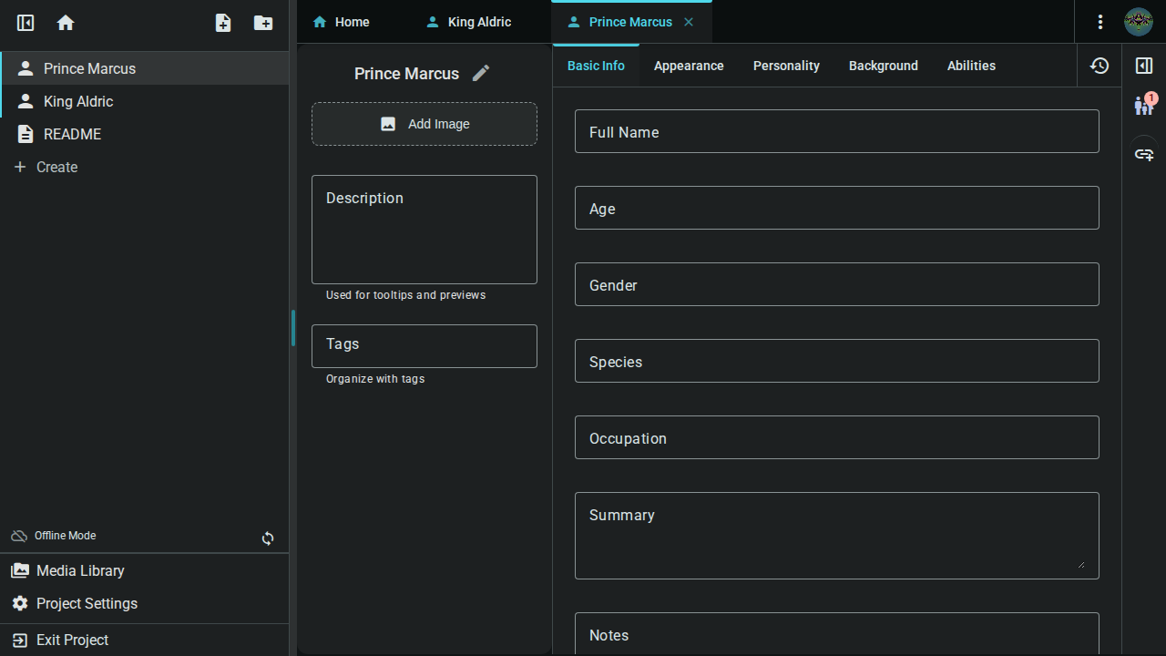 Child backlink on target character