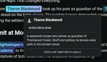 Element reference tooltip